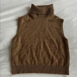 Classic Brown Turtleneck Sweater Vest